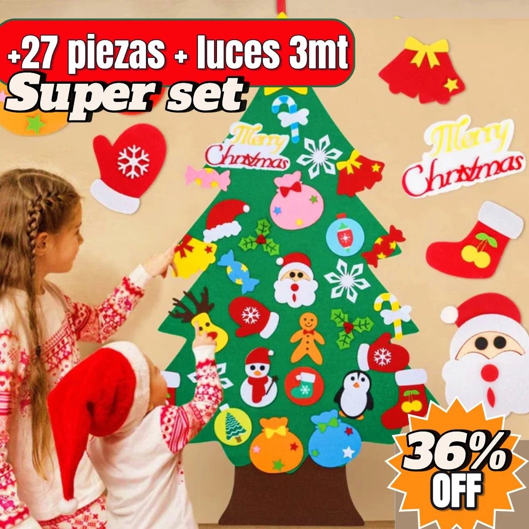 Super Set Árbol vinculo Familiar | 27 Piezas Decorativas + Luces 🎄✨